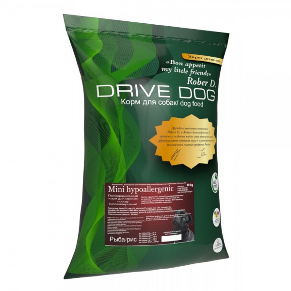DRIVE DOG Mini Hypoallergenic рыба/рис 10 кг